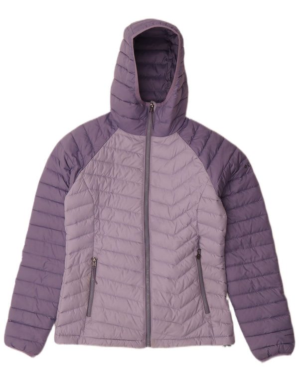 Columbia Damen-Jacke mit Kapuze, gepolstert, UK 10, Größe S, Lila, Farbblock