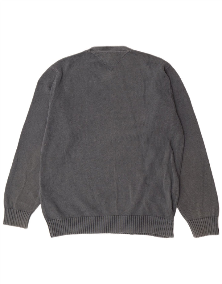 Tommy Hilfiger Mens Regular Fit Crew Neck Jumper Sweater Medium Grey Cotton
