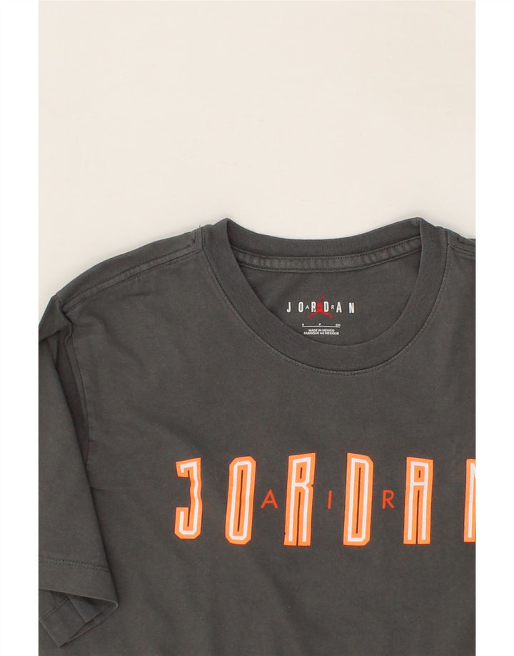 JORDAN Mens Graphic T-Shirt Top Small Grey Cotton Vintage Jordan and Second-Hand Jordan from Messina Hembry 