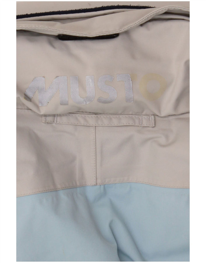Musto Womens Hooded Oversized Rain Jacket UK 10 Small Blue Colourblock