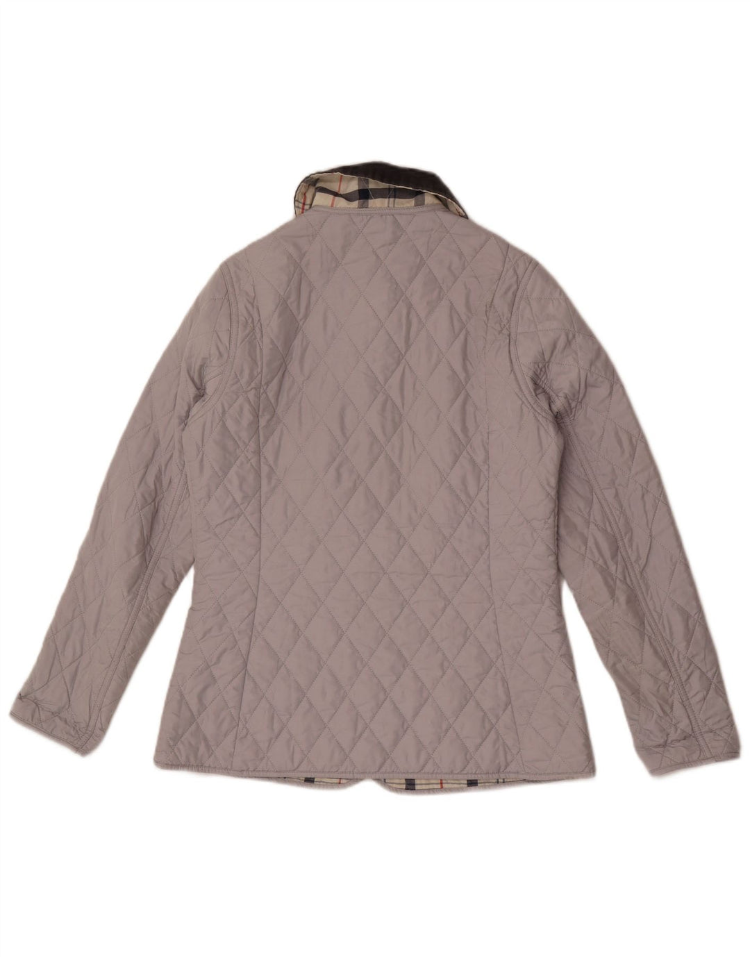 Barbour Womens Quilted Jacket UK 8 Small Grey Colourblock Polyester