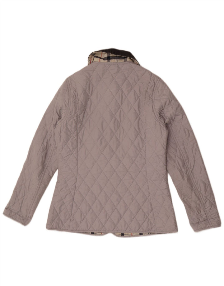 Barbour Womens Quilted Jacket UK 8 Small Grey Colourblock Polyester