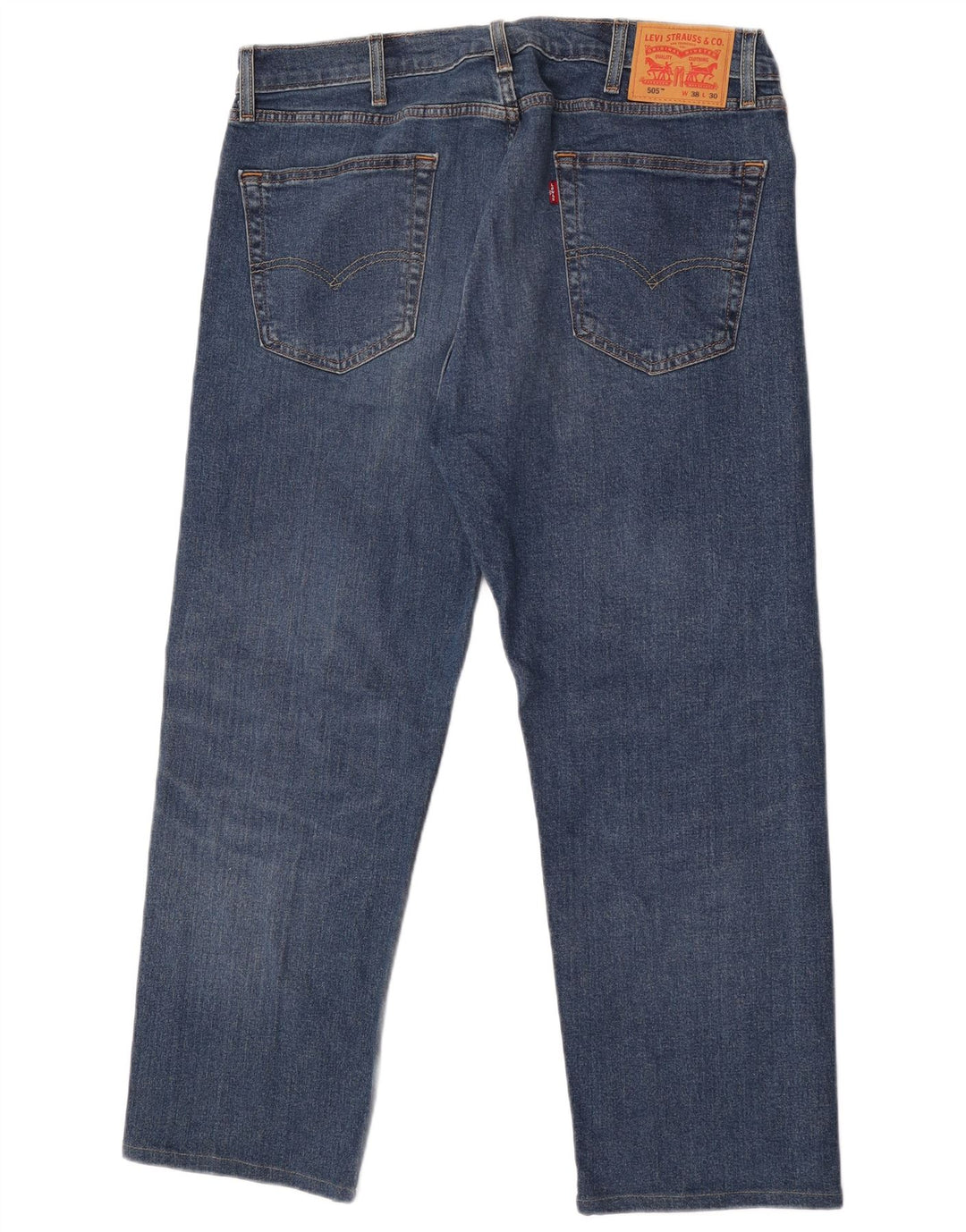 Levi's Mens 505 Straight Jeans W38 L30 Blue Cotton
