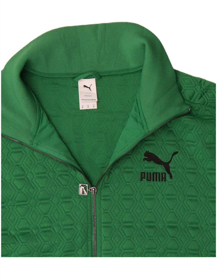 Puma Hombre Chándal Top Chaqueta XL Verde Geométrico Poliéster