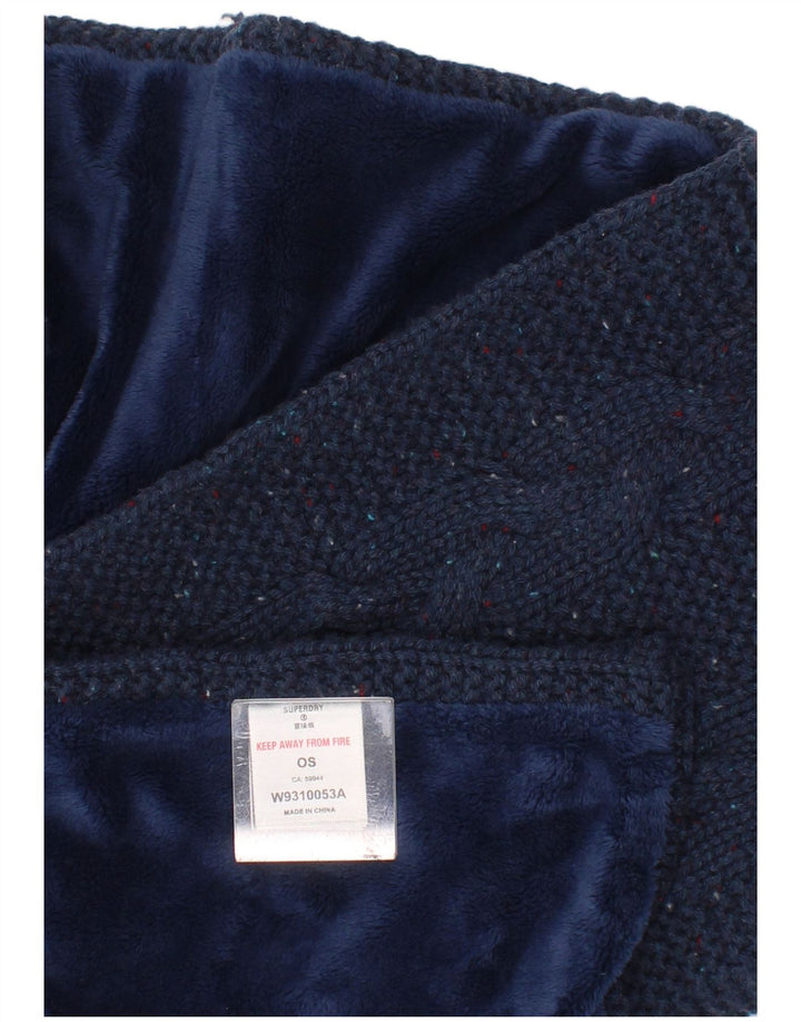 Superdry strikket rektangeltørklæde til kvinder One Size Marineblå Flecked Winter