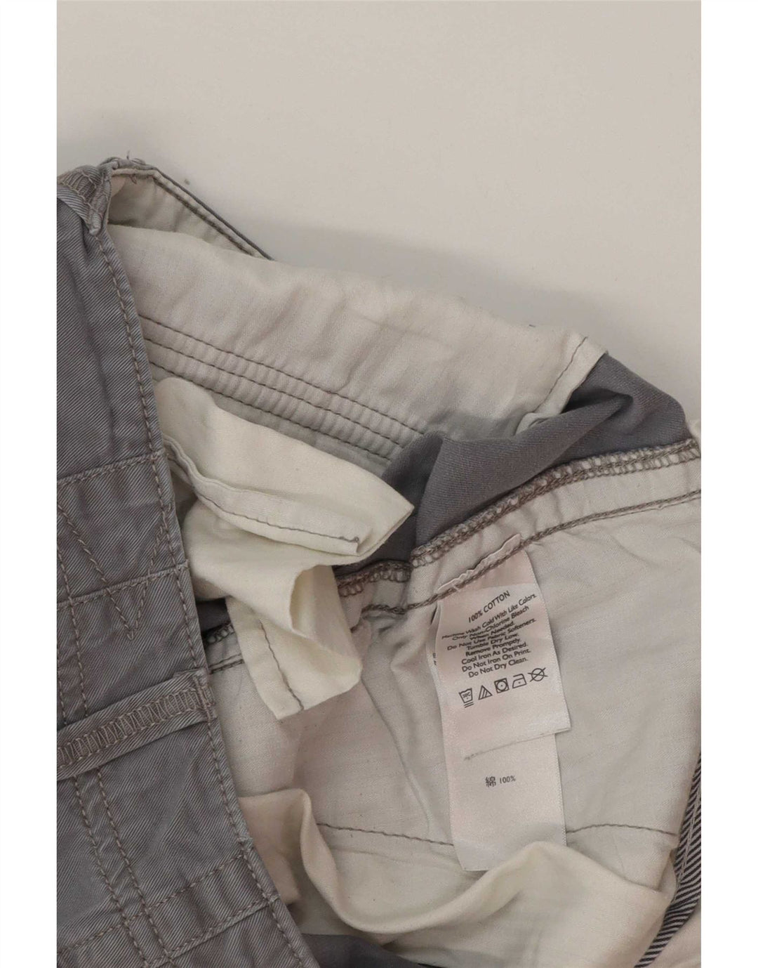 Eddie Bauer Womens Chino Shorts US 8 Medium W30 Grey Cotton