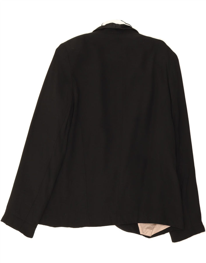 OASIS Womens 1 Button Blazer Jacket UK 14 Medium Black Polyester Vintage Oasis and Second-Hand Oasis from Messina Hembry 