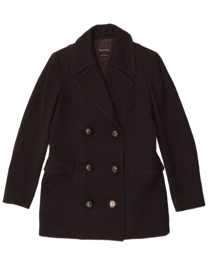 Dwurzędowy płaszcz damski Massimo Dutti EU 38, mała, czarna wełna