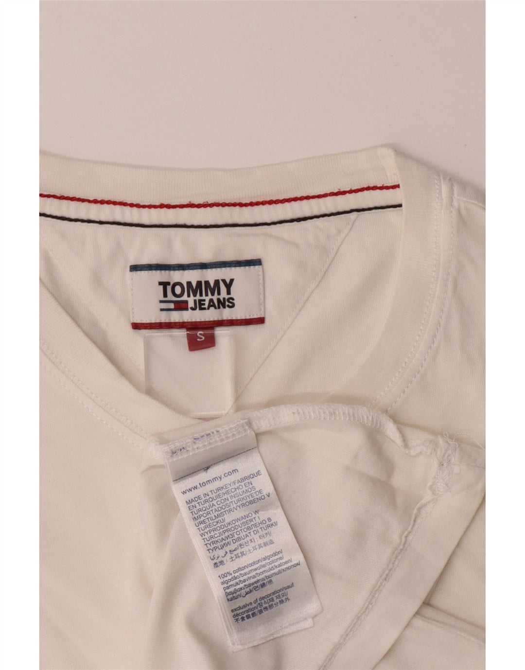 TOMMY HILFIGER Mens T-Shirt Top Small White Cotton