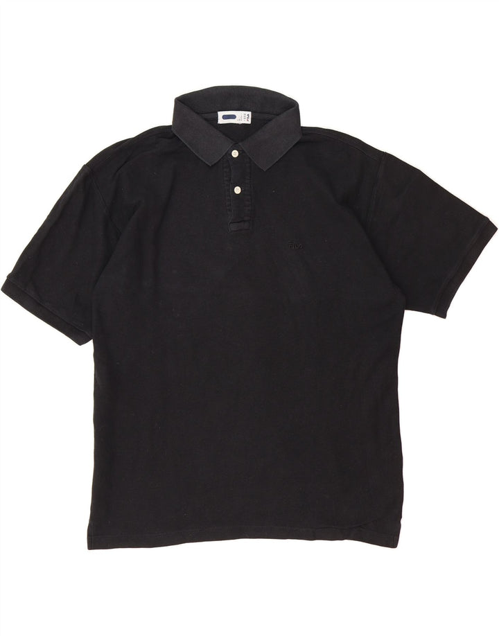 FILA Mens Polo Shirt IT 52 Large Black Cotton Vintage Fila and Second-Hand Fila from Messina Hembry 