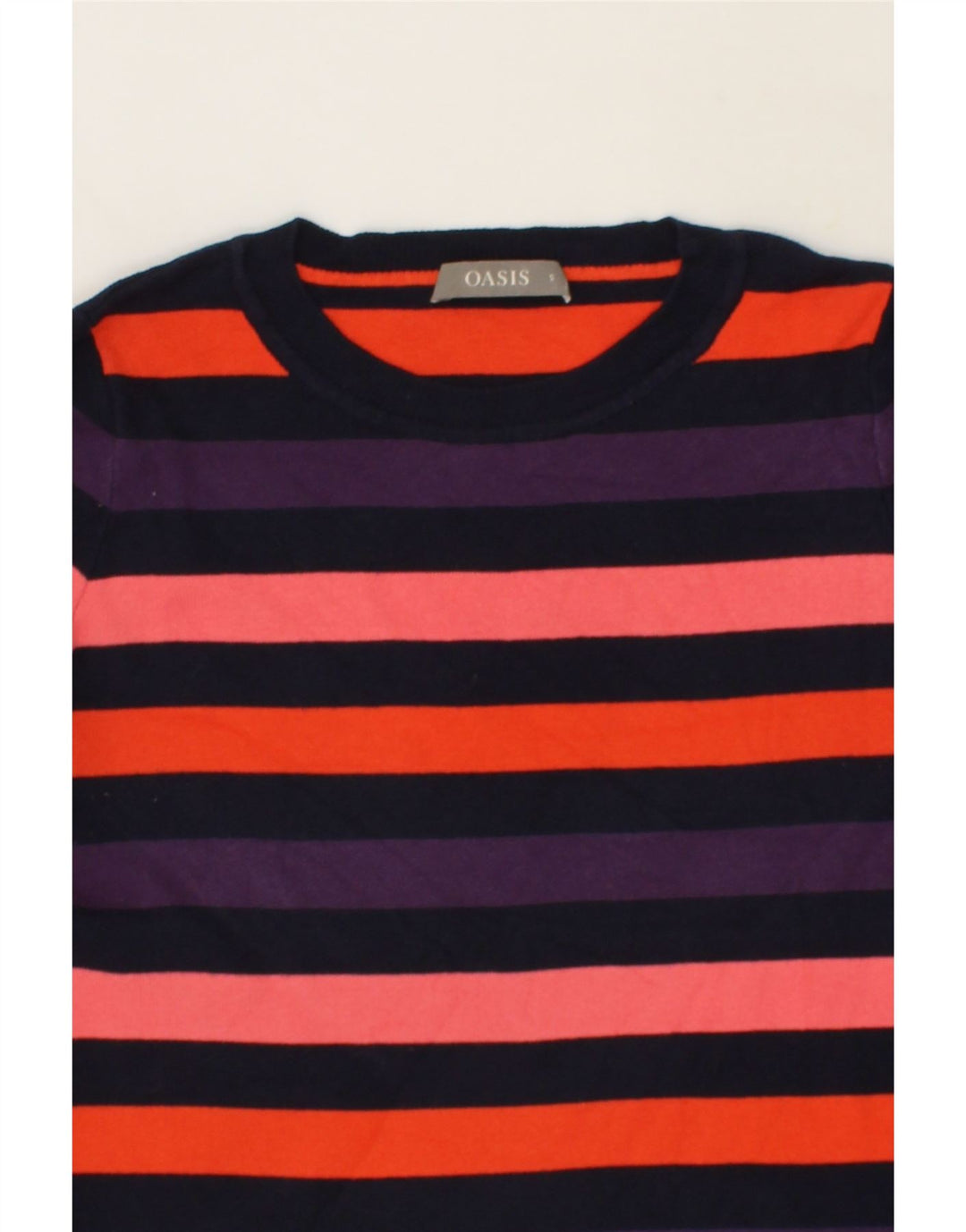 OASIS Womens Crew Neck Jumper Sweater UK 10 Small Multicoloured Striped Vintage Oasis and Second-Hand Oasis from Messina Hembry 