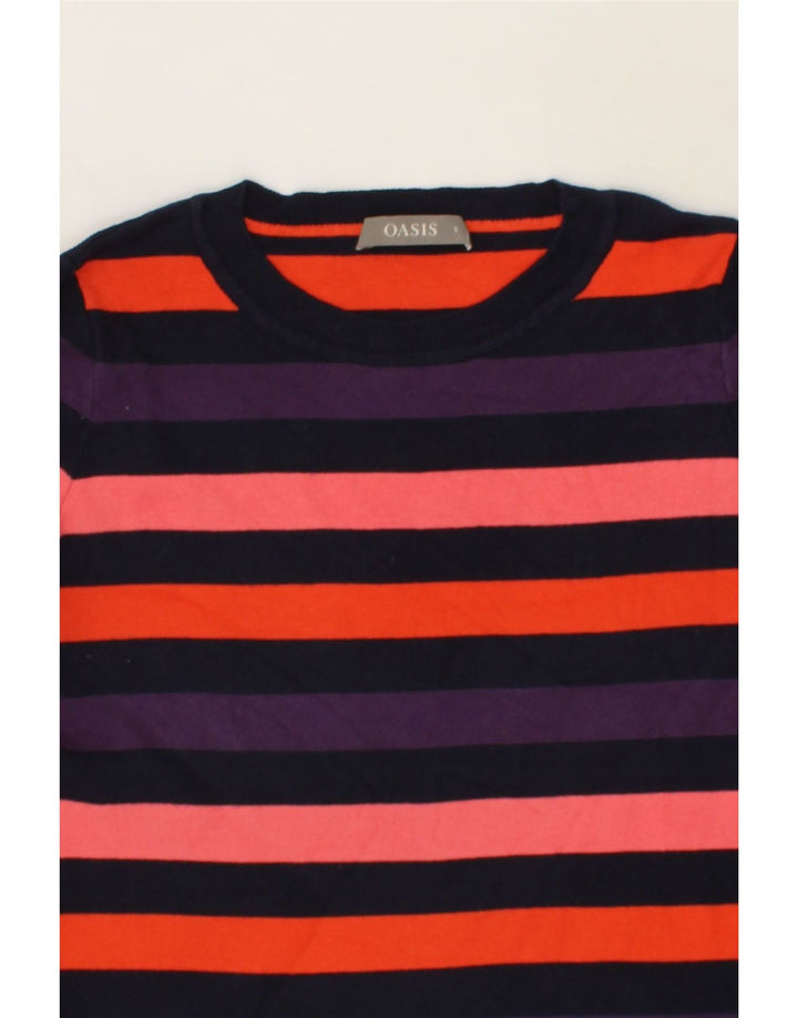 OASIS Womens Crew Neck Jumper Sweater UK 10 Small Multicoloured Striped Vintage Oasis and Second-Hand Oasis from Messina Hembry 