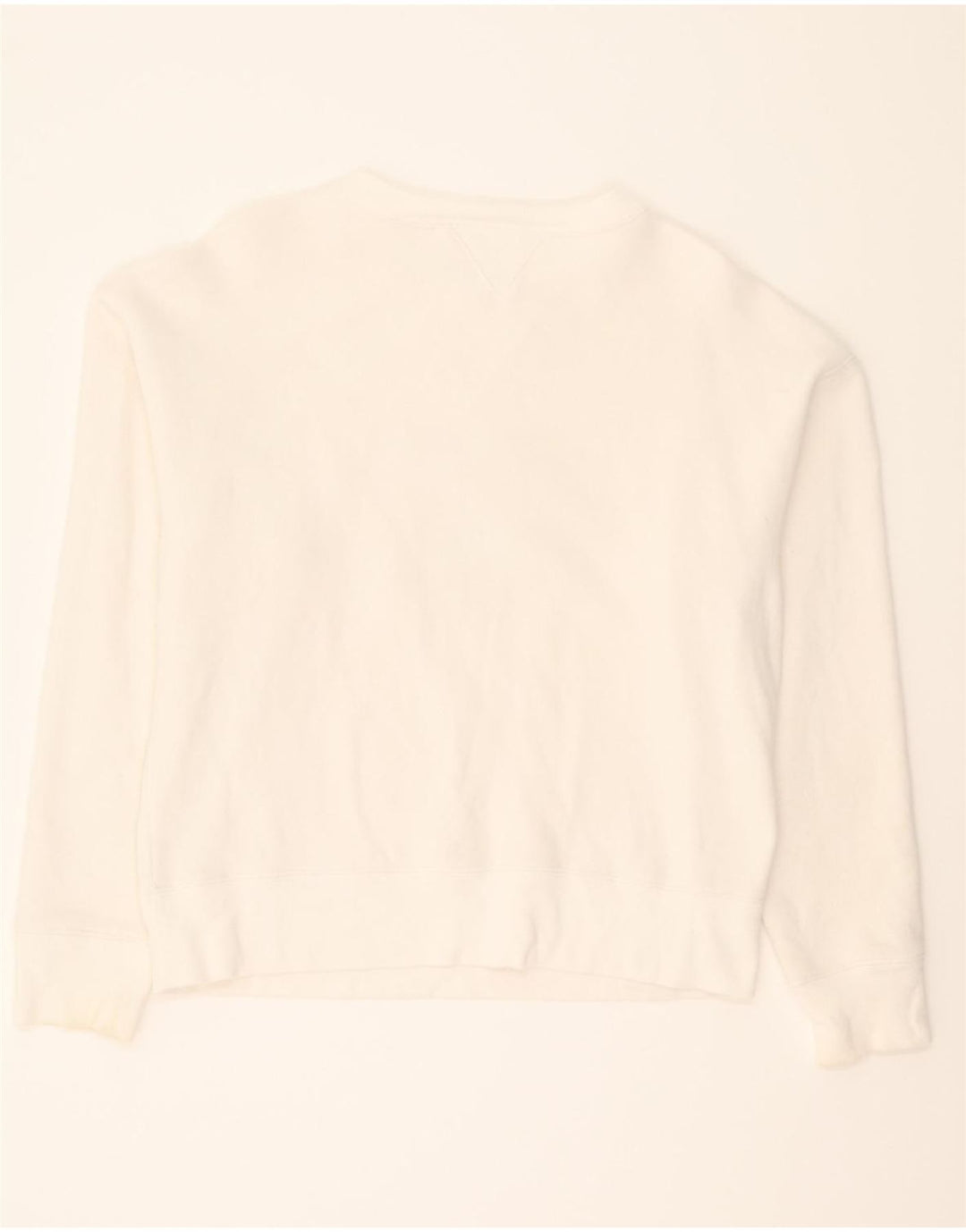 CHAMPION Womens Graphic Oversized Sweatshirt Jumper UK 14 Medium White Vintage Champion and Second-Hand Champion from Messina Hembry 