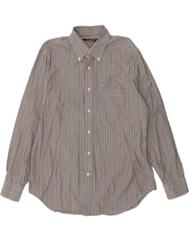 UNGARO Mens Shirt Size 45 18 2XL Grey Striped Vintage Ungaro and Second-Hand Ungaro from Messina Hembry 