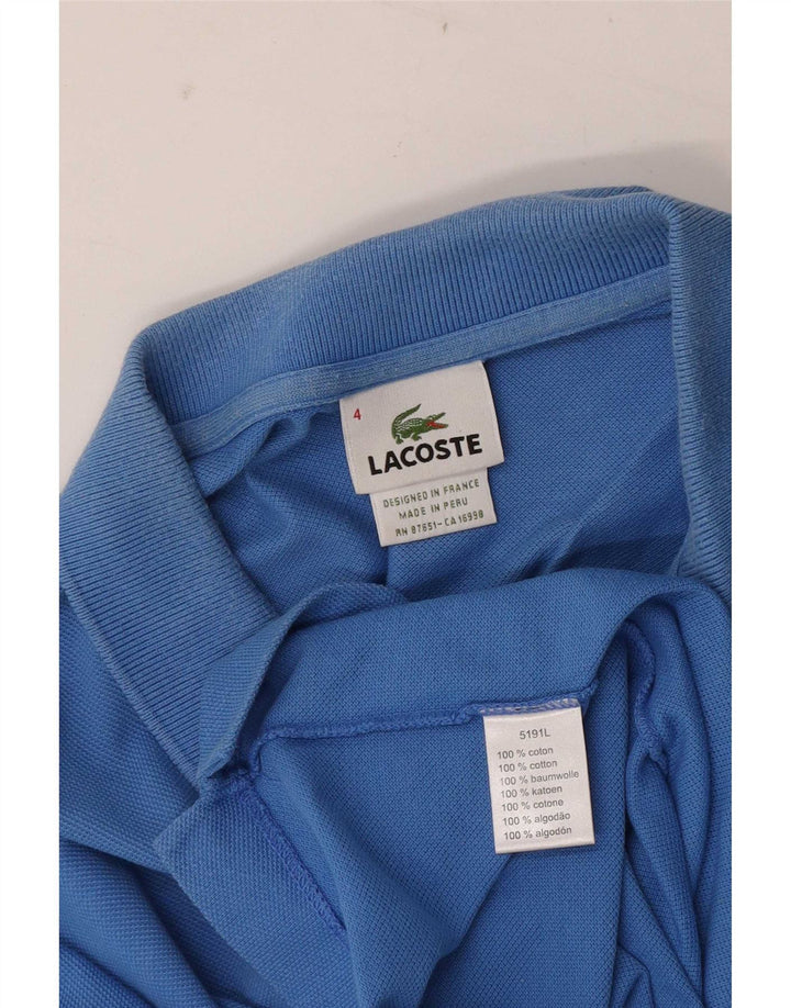 Lacoste Mens Polo Shirt Size 4 Medium Blue Cotton