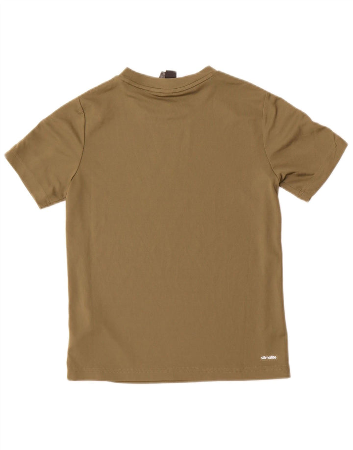 Adidas Garçon Climalite T-Shirt Top 9-10 ans Kaki Polyester