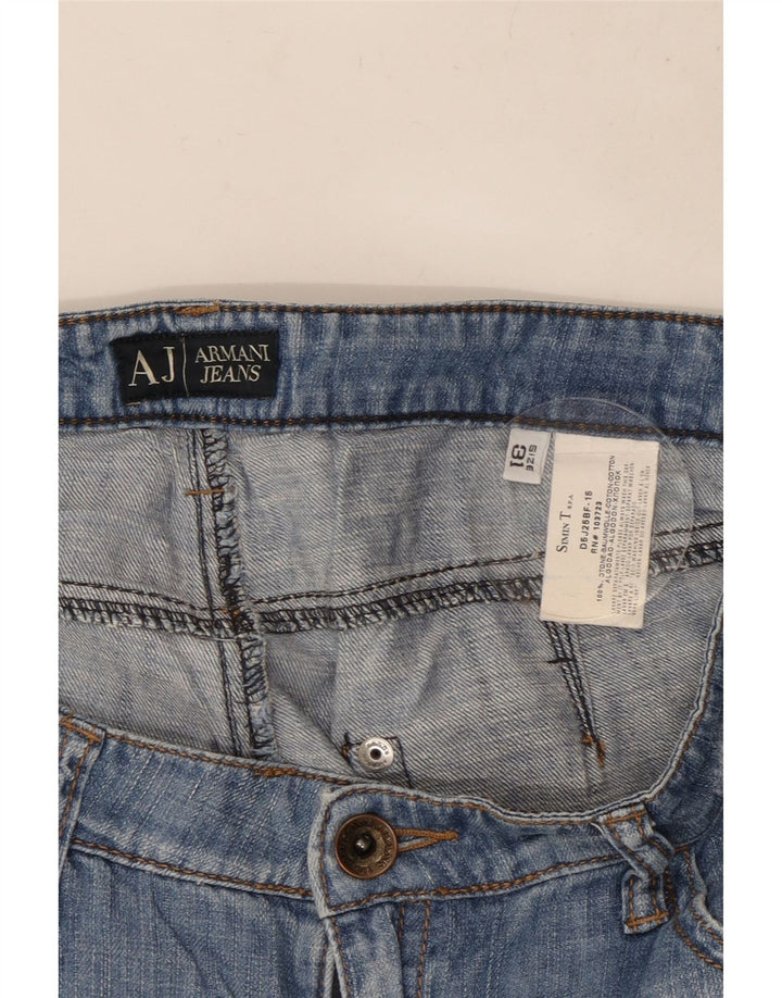 ARMANI Blugi pentru Damă Distressed Bootcut W31 L29 Bumbac Albastru