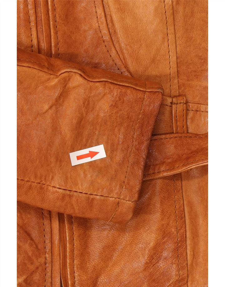 Masterpelle Womens Leather Jacket IT 46 Large Beige Leather