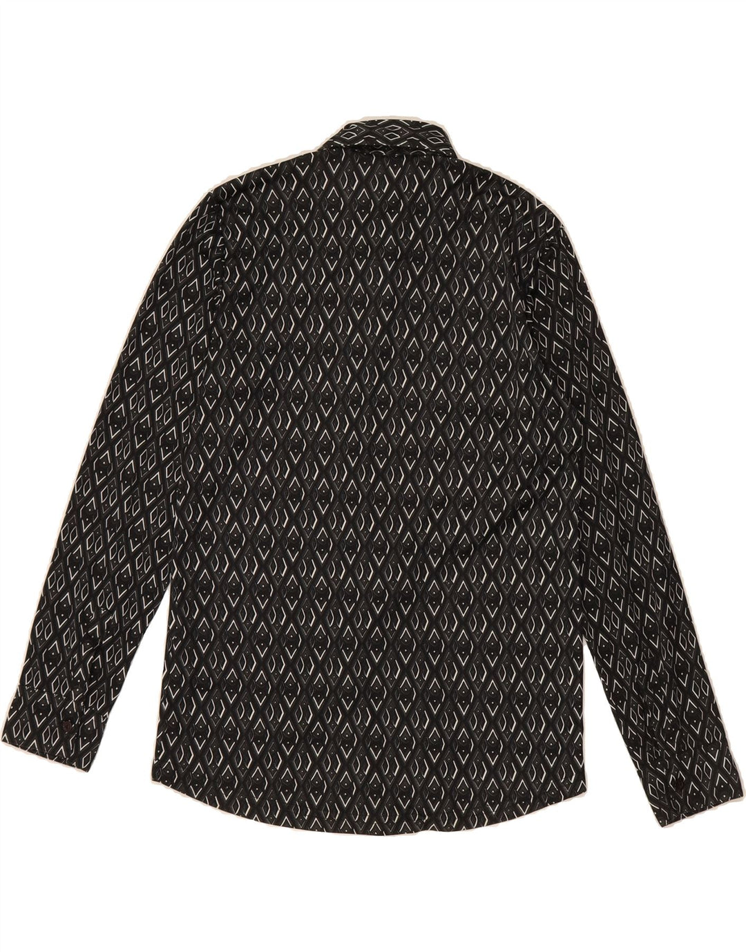 CECIL Womens Shirt Medium Black Geometric Polyester Vintage Cecil and Second-Hand Cecil from Messina Hembry 