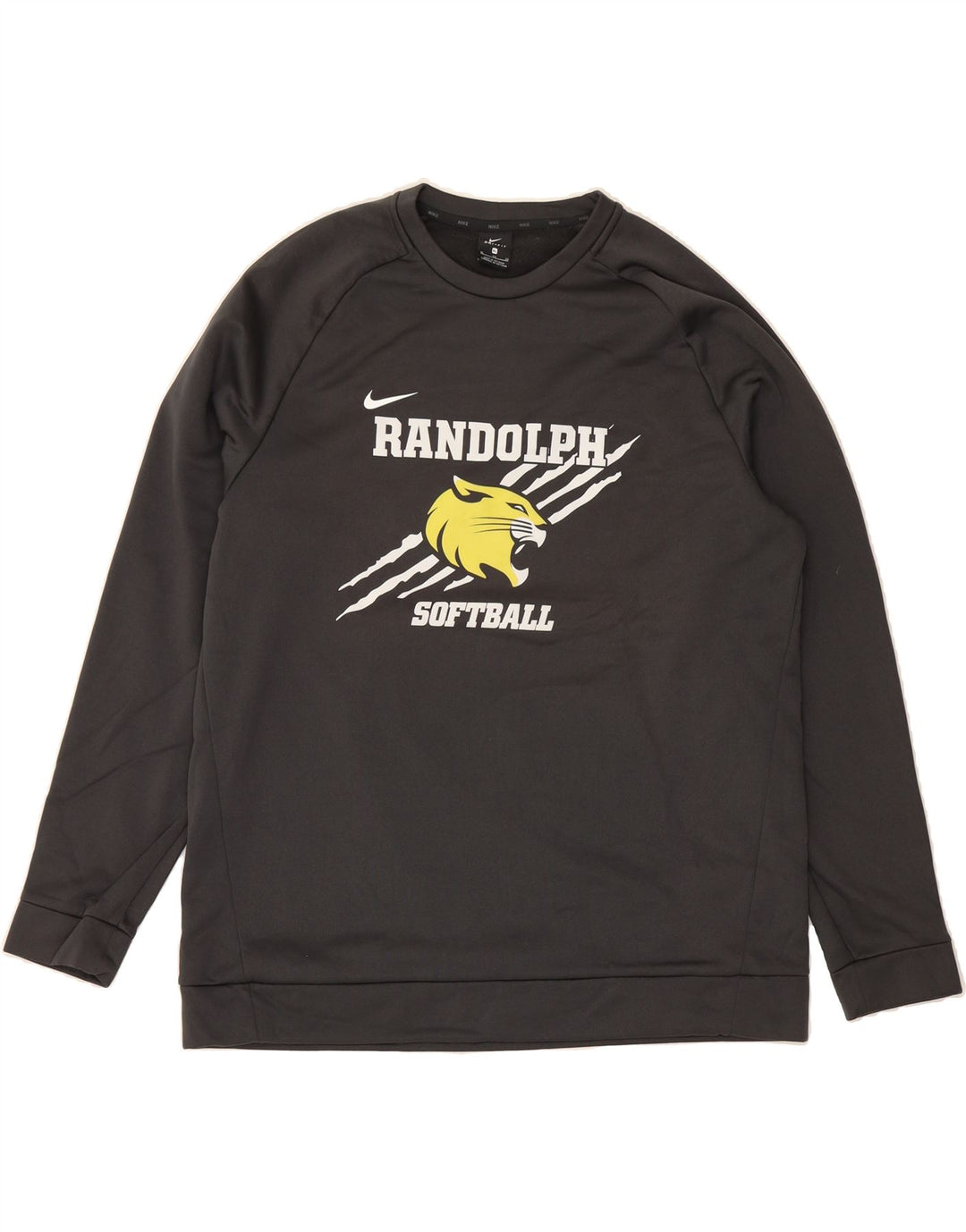 NIKE Mens Randolph Softball Graphic Sweatshirt Jumper XL Grey Polyester Vintage Nike and Second-Hand Nike from Messina Hembry 