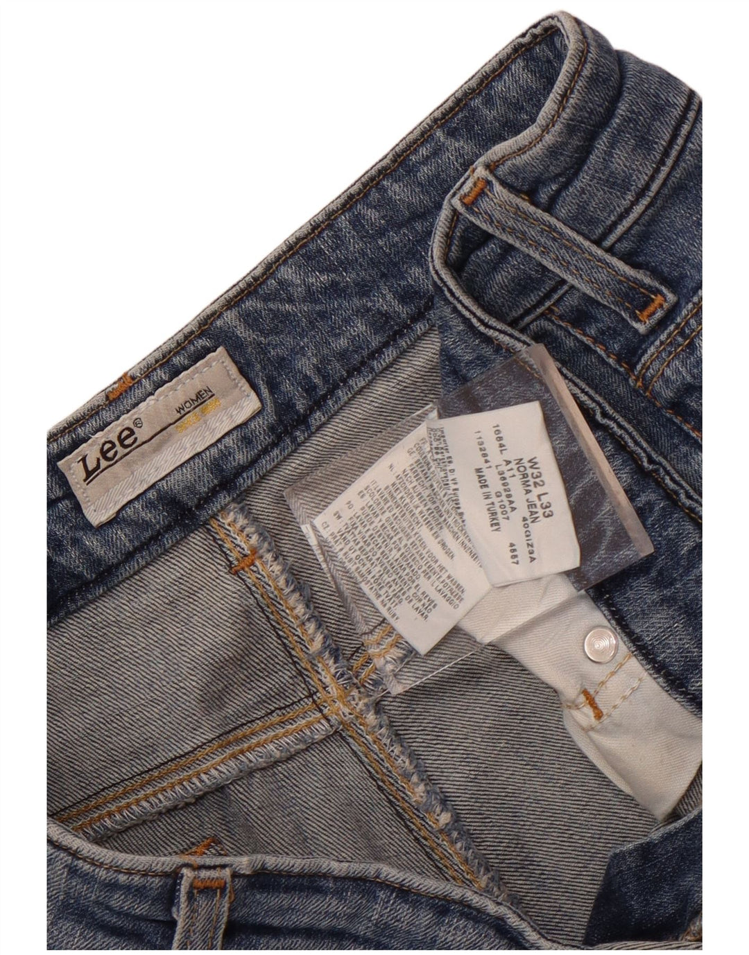 Lee Womens Norma Slim Jeans W32 L33 Blue Cotton