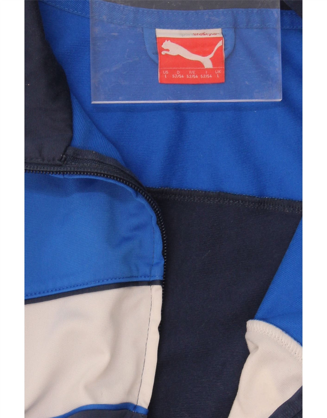 PUMA Mens Tracksuit Top Jacket Large Navy Blue Colourblock Vintage Puma and Second-Hand Puma from Messina Hembry 