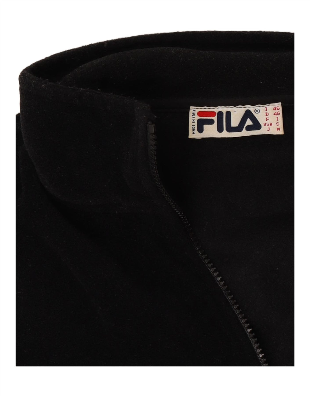 Fila Mens Zip Neck Fleece Jumper IT 46 Small Black
