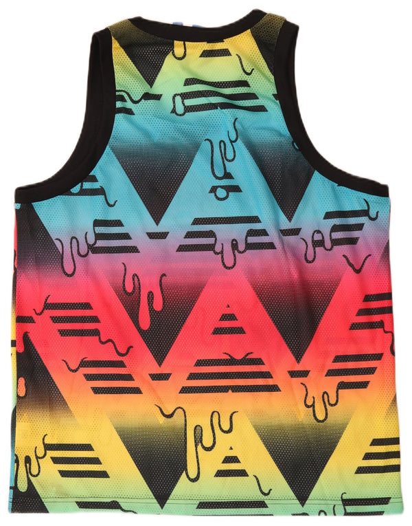 Adidas Mens Abstract Pattern Vest Top Large Multicoloured Polyester