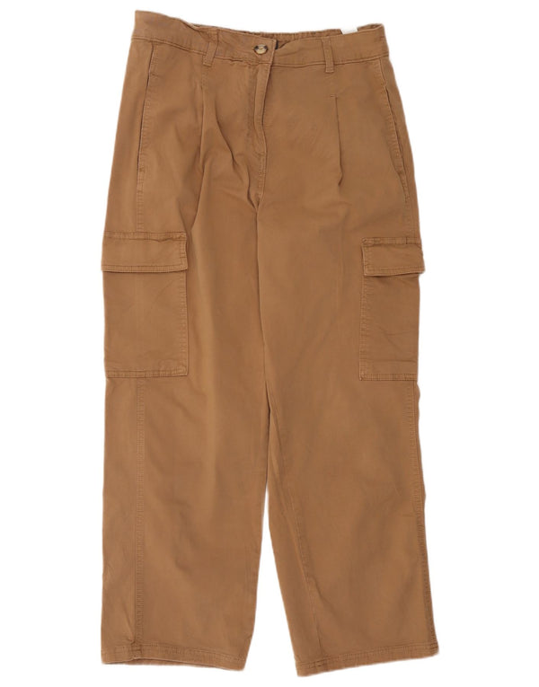 Marks & Spencer Dame Crop Cargo Bukser UK 12 Medium W34 L26 Beige