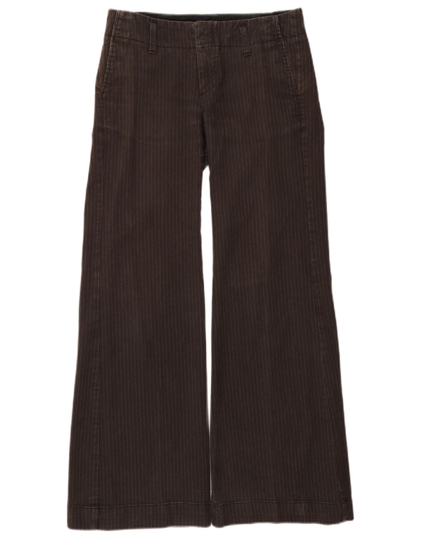 Gap Damen Flare Chino-Hose US 4 Small W28 L30 Braune Nadelstreifen