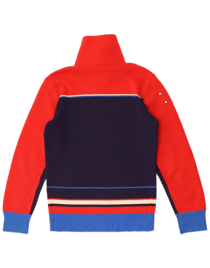 Silvy Womens Cardigan Sweater IT 46 Large Navy Blue Colourblock