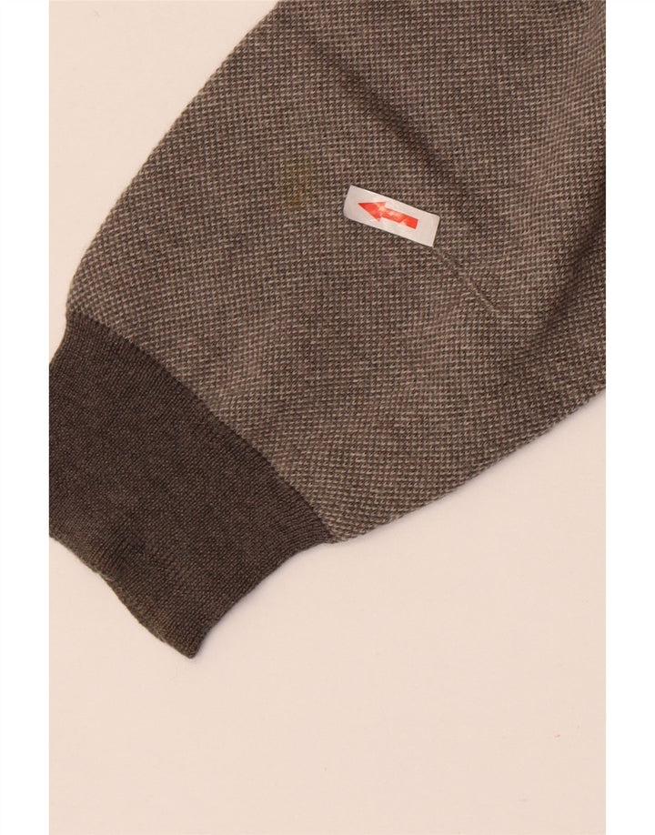 Marks & Spencer Mens V-Neck Jumper Sweater Large Grey Merino Wool