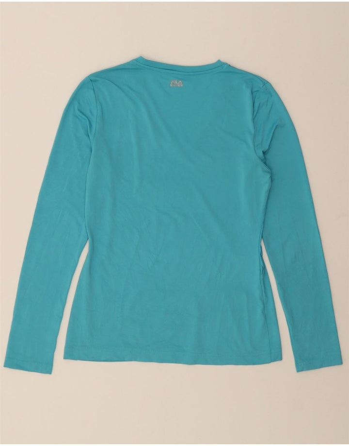 FILA Womens Top Long Sleeve UK 10 Small Blue Polyester Vintage Fila and Second-Hand Fila from Messina Hembry 
