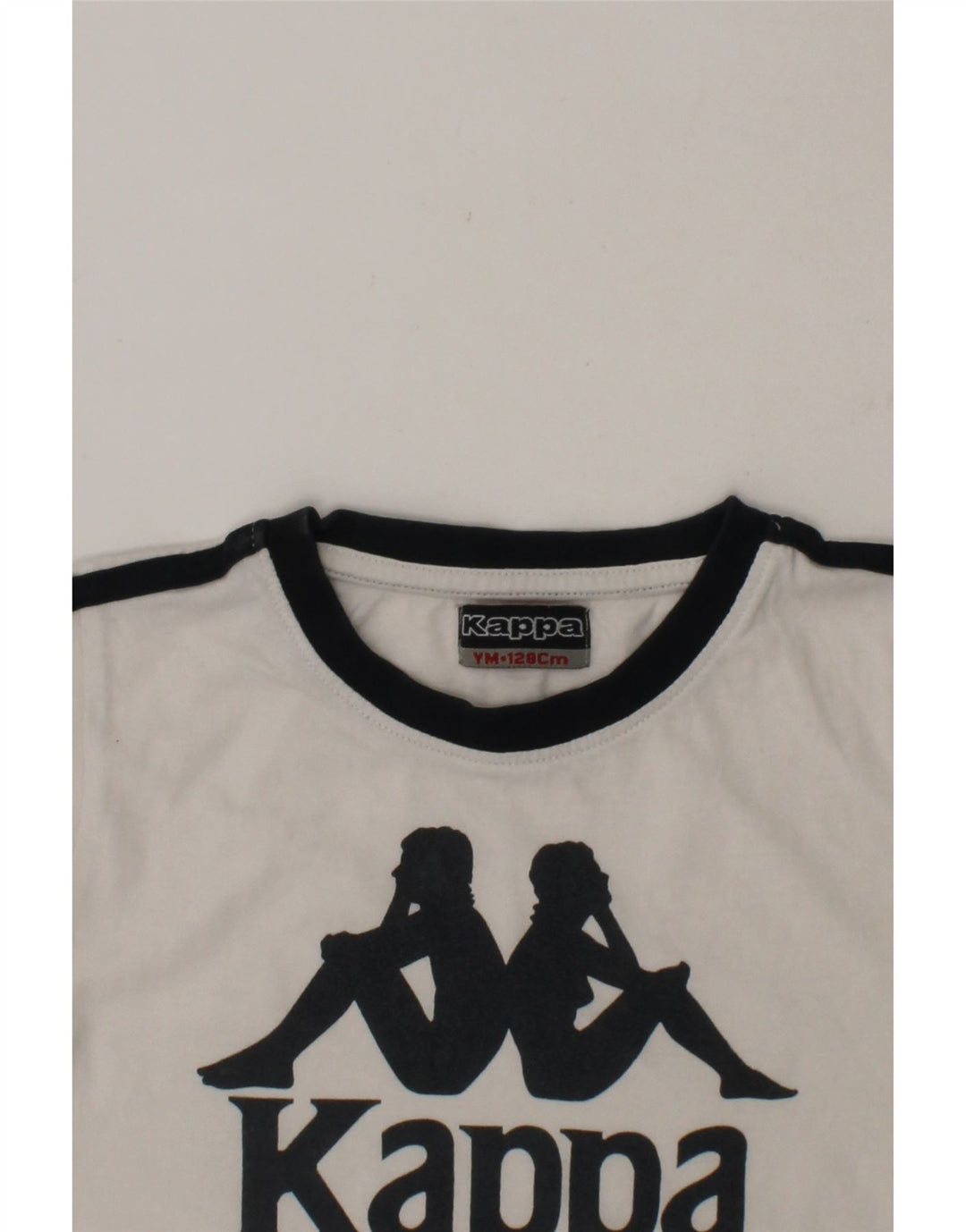 KAPPA Boys Graphic T-Shirt Top 7-8 Years Medium White Cotton Vintage Kappa and Second-Hand Kappa from Messina Hembry 