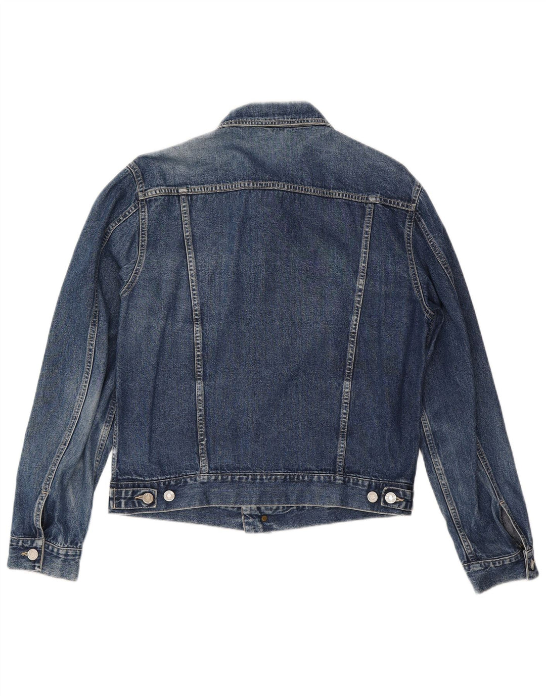 BENETTON Womens Denim Jacket UK 14 Medium Blue Cotton