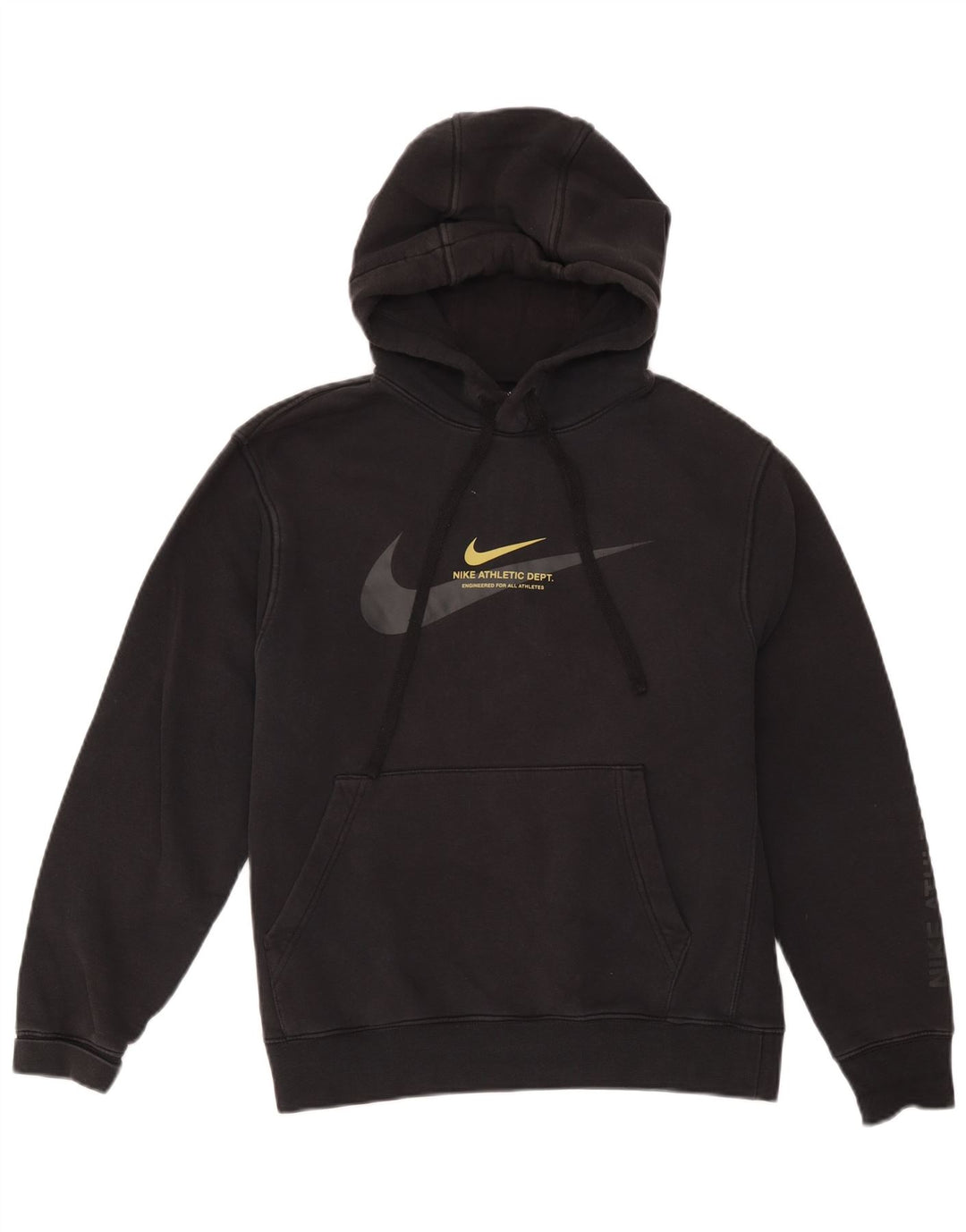 NIKE Mens Graphic Hoodie Jumper Medium Black Cotton