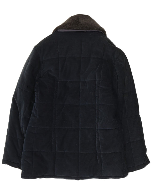 Belfe & Mens Chaqueta acolchada de pana UK 38 Mediana Azul marino Algodón