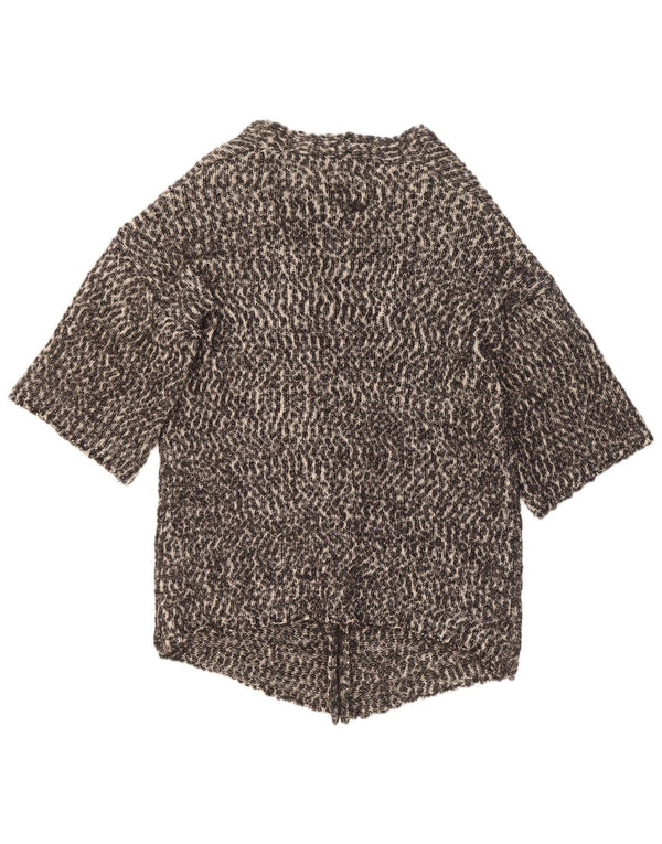 Massimo Dutti Cardigan surdimensionné à manches 3/4 pour femme UK 10 Petit Gris