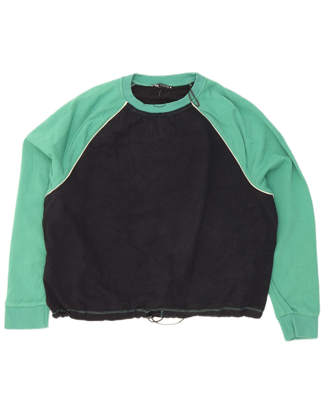 Zara Womens Oversized Sweatshirt Jumper UK 10 Small Black Colourblock