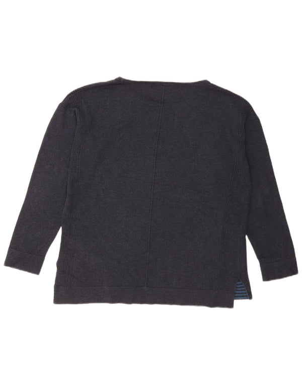 Maglione maglione con scollo a barca da donna di White Stuff UK 12 Cotone medio blu navy