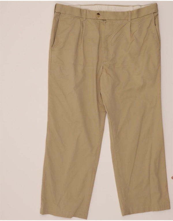 Marks & Spencer Straight Chino-bukser til mænd W40 L29 Beige Bomuld