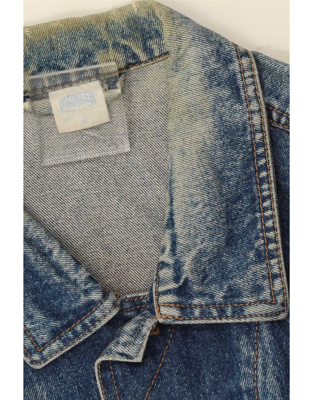 Pioneer Mens Denim Jacket UK 38 Medium Blue
