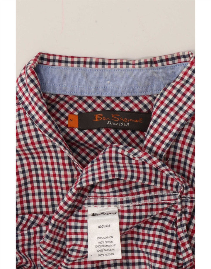 Ben Sherman Mens Regular Fit Shirt Medium Red Gingham Cotton