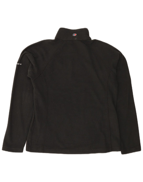 Berghaus Womens Zip Neck Fleece Jumper UK 14 Large Black Polyester