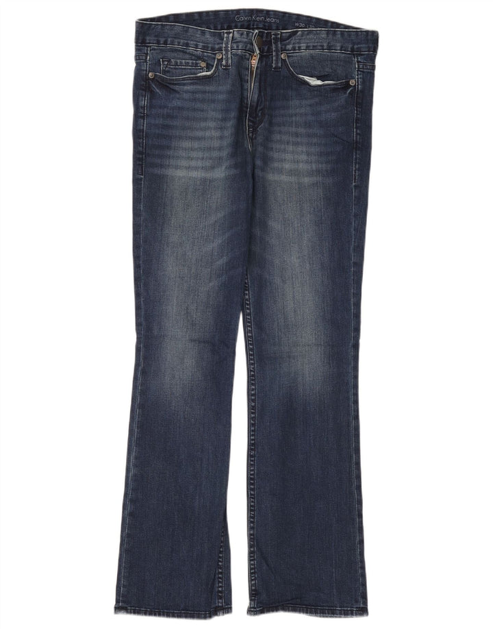 CALVIN KLEIN Womens Modern Bootcut Jeans W30 L30 Navy Blue Cotton
