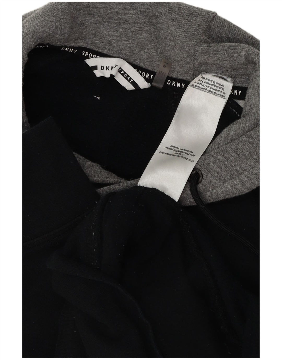 Suéter com capuz masculino DKNY médio preto colorblock algodão