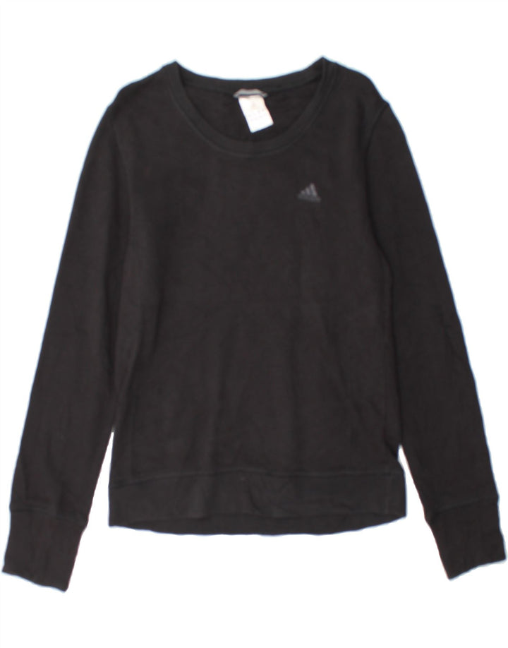 ADIDAS Womens Sweatshirt Jumper UK 12 Medium Black Cotton Vintage Adidas and Second-Hand Adidas from Messina Hembry 