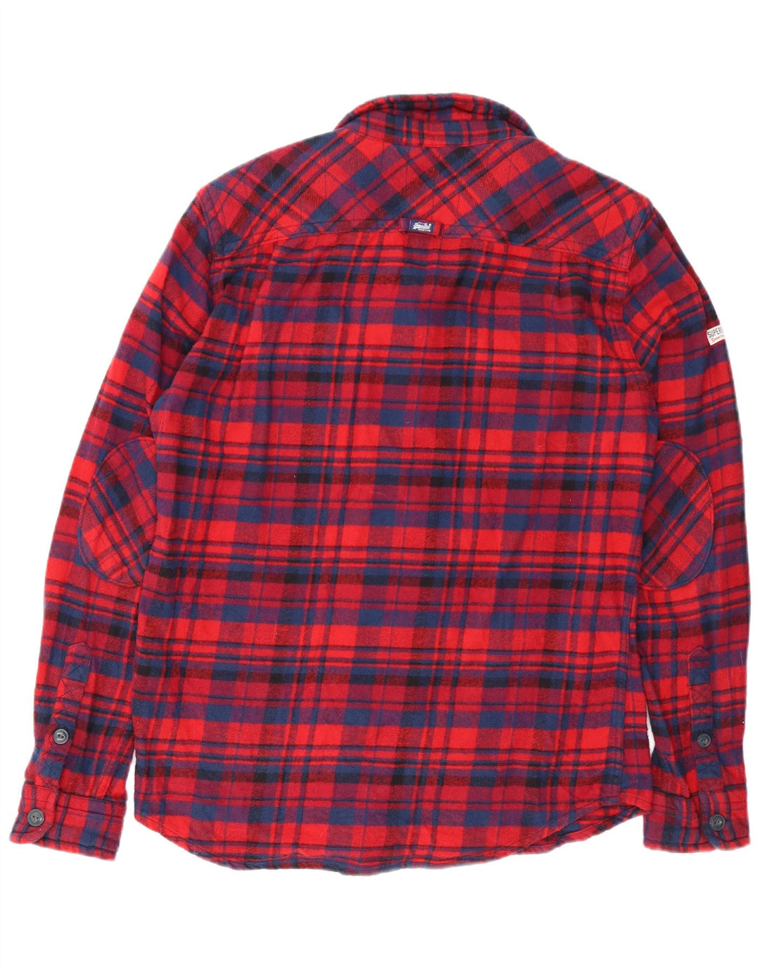 Superdry Mens Flannel Shirt Large Red Check Cotton