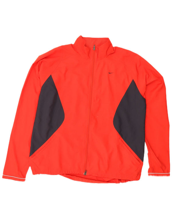 Nike Womens Tracksuit Top Jacket UK 18/20 2XL Red Colourblock