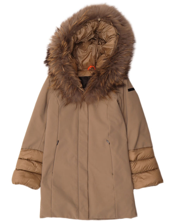 Roberto Ricci Designs Girls Hooded Padded Coat 15-16 Years Beige Nylon